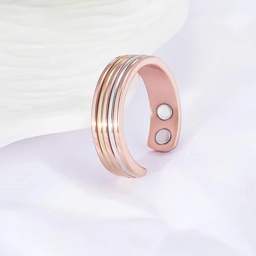 Miniatura 4 de Anillos de cobre para mujer, anillo magnético ajustable de cobre puro (FUTI)