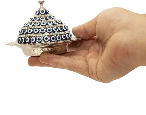 Miniatura 5 de Alisveristime Evil Eye - Azucarero de aleación de zinc con tapa (plata)