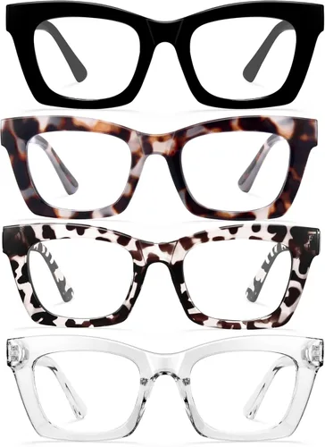 Miniatura 10 de CCVOO Lentes de lectura elegantes para mujer, anteojos elegantes, lectores de luz azul, tramposos