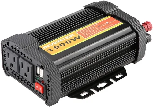 Miniatura 5 de Qiilu Inversor de corriente para automóvil de 1500 W, 12 V CC a 110 V CA, 1500 W, compatible con automóvil, negro, 1 paquete