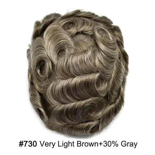 Miniatura 92 de Toupee Hair Piece For Men 100% Real Human Hair System Natural Looking Hairpieces For Men Hair Units Protesis Capilar Para Hombre 8''X10'' #610#6
