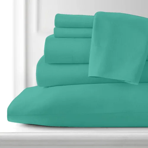 Miniatura 2 de Luxury Home Hotel Collection - Juego de sábanas de rayón derivado de bambú, 6 piezas, Queen, menta