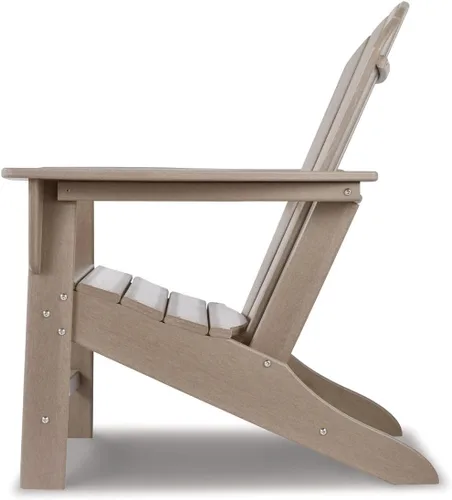 Miniatura 5 de Diseño de autor por Ashley - Silla para patio exterior Sundown Treasure Adirondack de HDPE, color marrón claro