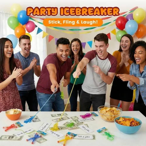 Miniatura 3 de AMOR PRESENT 48 piezas de juguetes adhesivos elásticos para fiestas, juego de recuerdos de mesa de fiesta para niños, caja del tesoro del aula