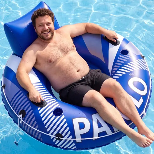 Pool Float Adult, 53" Inflatable Float Tube, River Tubes for Floating Heavy Duty with Mesh Bottom, Inflatable Tube for Beach Lake Rafting,