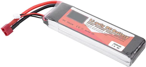 Batería Lipo recargable 2S de 7.4 V Lipo con enchufe en T para coche a control remoto, camión, barco, vehículos (3500mAh 60C)