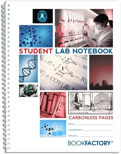 Miniatura 16 de BookFactory Cuaderno de laboratorio de biología autocopiativo, 75 juegos de páginas (8.5 x 11 pulgadas) (duplicador), páginas de cuadrícula
