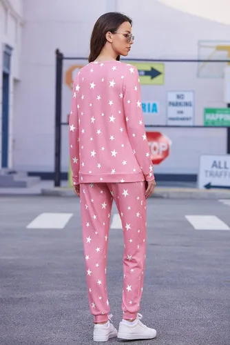 Miniatura 188 de Ekouaer Conjunto de pijama de manga larga para mujer, ropa de dormir suave con cuello redondo y bolsillos