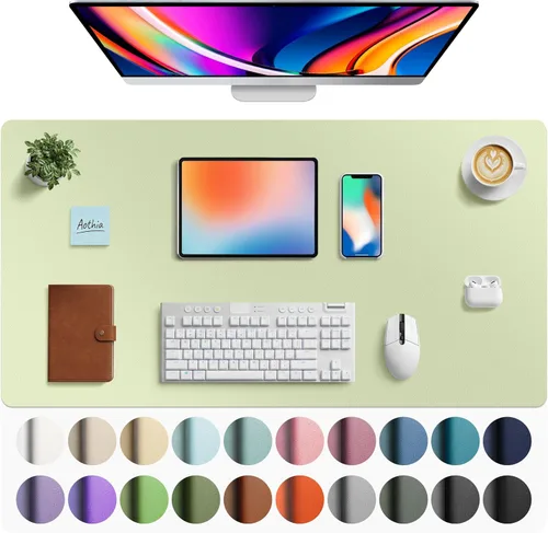 Miniatura 250 de Aothia - Protector de escritorio de cuero sintético, base para mouse, superficie antideslizante e impermeable para escribir y para laptop