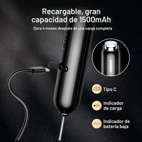 Miniatura 3 de InstaWhisk - Espumador de leche con velocidad variable, varita espumadora de café recargable con batidor doble desmontable, mezclador de bebidas