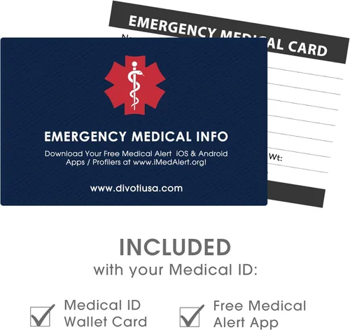 Miniatura 7 de Divoti Pulsera de identificación de alerta médica simple con cadena Rolo pre-grabada para mujer