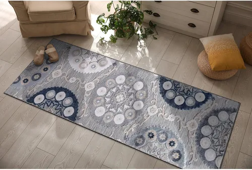 Miniatura 87 de CAMILSON Alfombra para Interiores y Exteriores, Alfombras de Área Azules 5x7 con Hojas Tropicales Botánicas para Patios Interiores y Exteriores