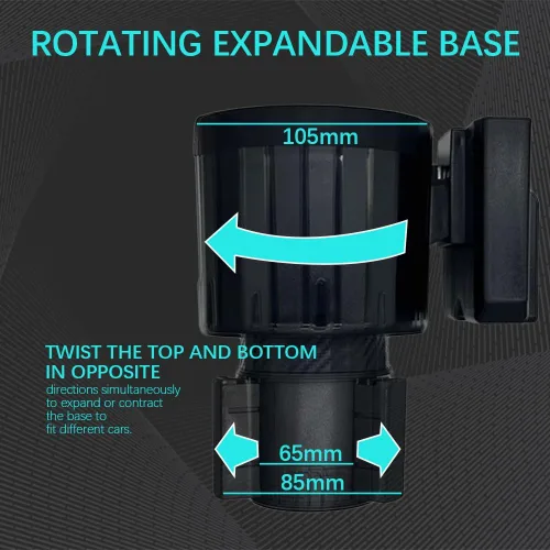 Miniatura 5 de Adaptador de portavasos grande ajustable, expansor de almacenamiento universal, organizador de cambio de portavasos grande para la mayoría
