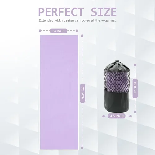 Miniatura 7 de Eunzel Toalla de yoga caliente – Toalla de microfibra antideslizante para esterilla de yoga con punto de agarre absorbente de sudor, toalla
