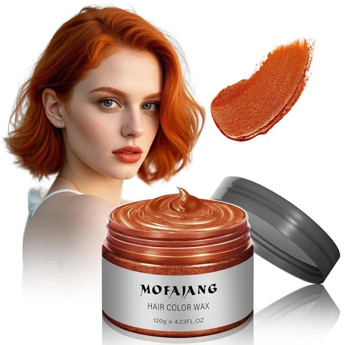 Spray de color naranja para el cabello, cera temporal de 4.23 onzas, color natural lavable, cera para el cabello para niños y mujeres, pomadas de
