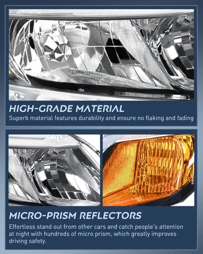 Miniatura 4 de Nilight Conjunto de faros para Honda Civic Sedán 4 puertas 2012 2013 2014 2015 y Coupe 2 puertas 12 13, Carcasa negra Carcasa negra + reflector ámbar