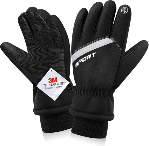 Atufare Guantes de invierno para hombres y mujeres, con pantalla táctil antideslizante e impermeable, resistentes al viento, 3M Thinsulate para