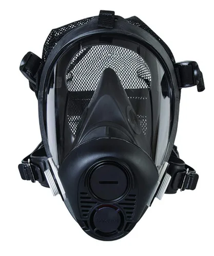 Honeywell Home RU65002M Respirador de cara completa con correa de cabeza de 5 puntos, mediano, negro