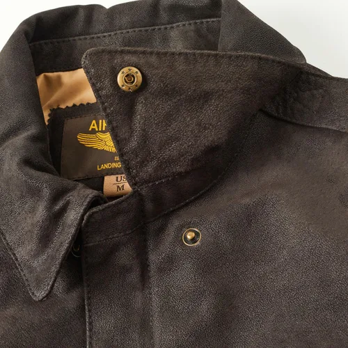 Miniatura 2 de Landing Leathers Air Force A-2 - Chaqueta cazadora de cuero para hombre, chaqueta de aviador