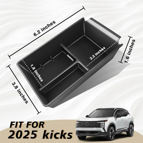 Miniatura 2 de Muslogy Organizador de consola central compatible con accesorios Nissan Kicks 2025, reposabrazos de consola media, caja de almacenamiento