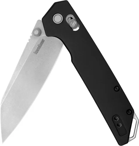Miniatura 7 de Kershaw Iridium Reverse Tanto - Cuchillo de bolsillo plegable, elegante hoja de acero D2 de 3.4 pulgadas, mecanismo de bloqueo DuraLock, mango