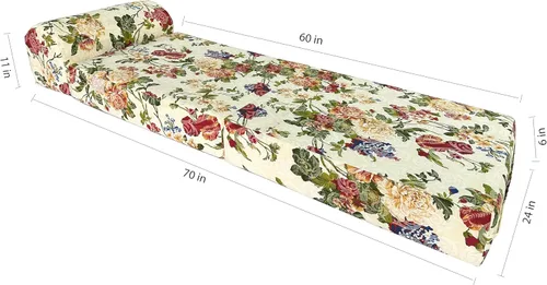 Miniatura 3 de D&D Futon Furniture Cama plegable de espuma, sofá cama portátil de estudio para invitados (rosas grandes, 70 x 24 x 6)