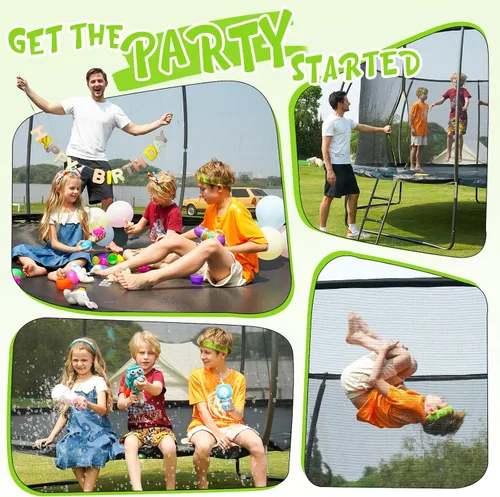 Miniatura 8 de Gigu 10FT 12FT 14FT 15FT 16FT Recreational Trampolines with Enclosure Net and Ladder and Anti-Rust Coating, ASTM Approved Trampoline Outdoor for