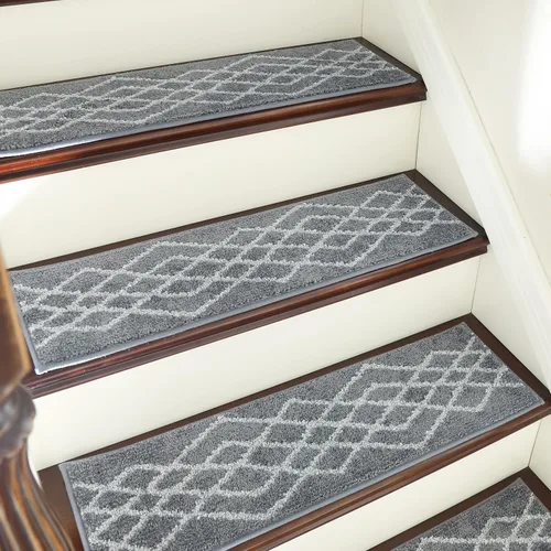 Miniatura 11 de COSY HOMEER Pisadas de Escalera Suaves Antideslizantes Alfombra 28inX9in Corredores de Escalera para Interiores para Escalones de Madera, Alfombras