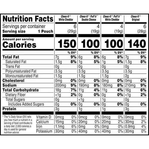 Miniatura 10 de Cheez-It - Galletas de queso horneadas, galletas saladas para merienda, paquete de variedad para oficina y niños, caja de 17.72 onzas (20 sobres)