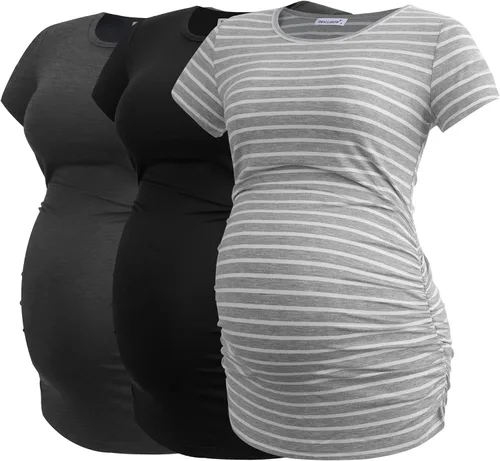 Miniatura 91 de Smallshow - Camiseta de maternidad para mujer, diseño de lados fruncidos, tipo túnica, prendas para el embarazo