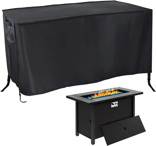Miniatura 15 de Cubierta rectangular para fogata, impermeable, para mesa de fuego de gas propano al aire libre, 28 pulgadas de largo x 28 pulgadas de ancho x 24