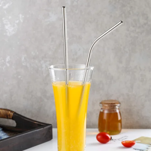 Miniatura 4 de Paquete de 50 popotes de acero inoxidable, popotes de metal reutilizables a granel súper largos de 10.5 pulgadas, popotes rectos para vasos de 30
