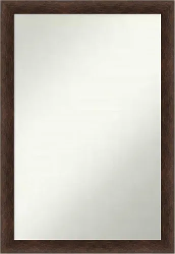 Miniatura 351 de Amanti Art Espejo de pared personalizado no biselado (24 x 27 pulgadas), marco estrecho de nogal chipre - varios tamaños personalizados - Espejo