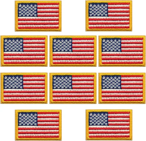 Miniatura 12 de Laughing Lizards Parches pequeños de la bandera estadounidense (paquete de 100) a granel de la bandera de Estados Unidos, parche bordado para coser