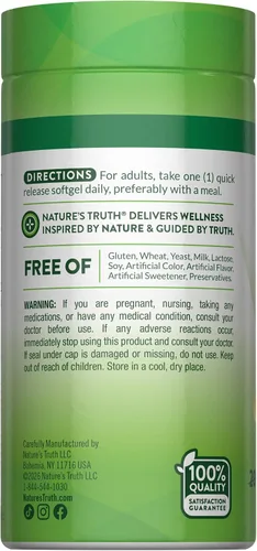 Miniatura 7 de Nature's Truth D3 1000 UI 250 cápsulas blandas Vitamina D esencial Suplemento sin OMG y sin gluten