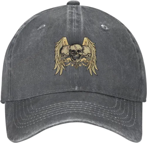 Miniatura 2 de Cowboy Hat Trendy Hats for Man and Women Djustable Four Season Outdoor Baseball Cap of Hell Skull with Angel Deep Heather