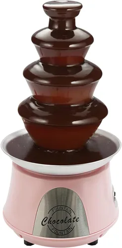 Fuente de chocolate, máquina eléctrica de fondue de chocolate de 4 niveles de 110 V para queso nacho, salsa de chocolate, boda, fiesta (rosa)