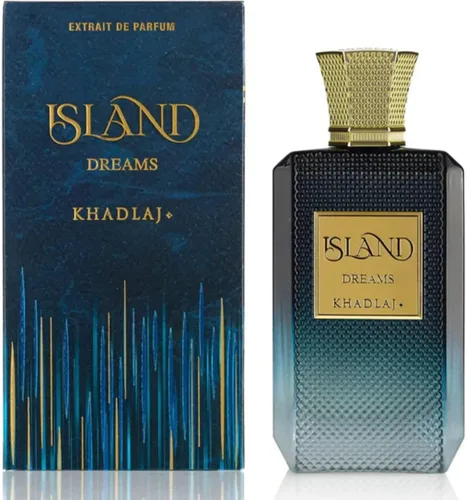 Khadlaj Island Dreams – Fragancia Frutal, Floral, Ambar, Almizclada – Extrait de Parfum de Larga Duración para Unisex, 3.4 Onzas