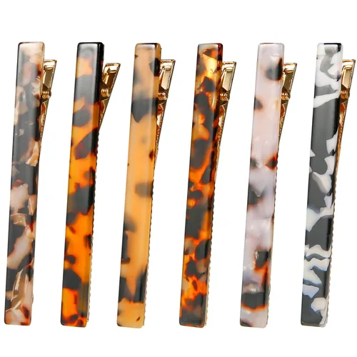 Miniatura 15 de Cobahom 6 pinzas para el cabello, accesorios para el cabello para mujeres, pasadores de pico de pato de resina, pinzas para el cabello elegantes