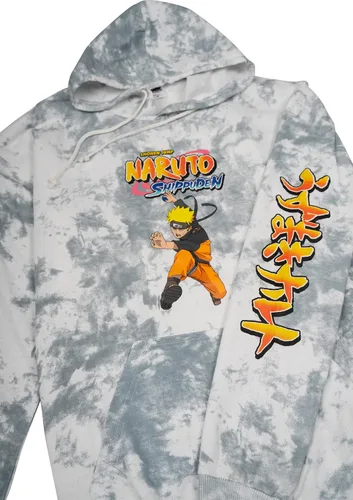 Miniatura 2 de Ripple Junction Naruto Shippuden Tie Dye Naruto Jumping with Kanji Adult Anime Sudadera con capucha