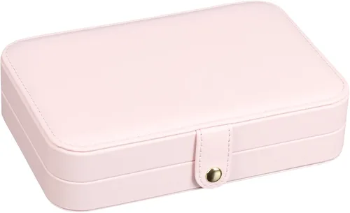 Miniatura 80 de Joyero pequeño, joyero de viaje portátil para mujer, mini organizador de viaje de 2 capas, regalo para mujeres y niñas, negro A