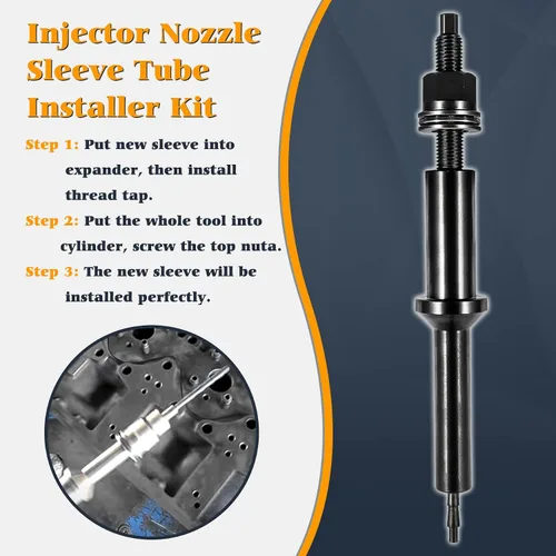 Miniatura 6 de Kit de herramientas de extracción e instalación de tubo de boquilla de manga de inyector Compatible con motores Volvo D11 D13 D16 FM12 Camión MP7