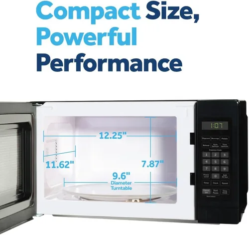 Miniatura 4 de GE Horno microondas para encimera, compacto de 0.7 pies cúbicos, capacidad de 700 vatios, 6 ajustes de cocción automática, tecnología de bloqueo