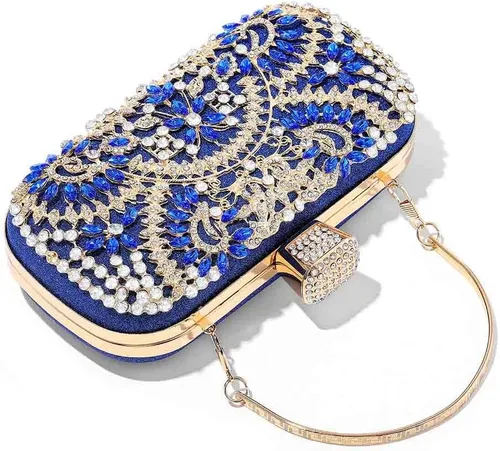 Miniatura 6 de Yokawe Bolso de mano de noche de cristal para mujer, bolso de boda nupcial con diamantes de imitación para fiesta