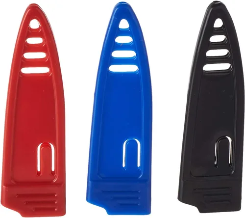 Miniatura 3 de Mercer Culinary Cuchillos de pelar antiadherentes con fundas ABS, 4 pulgadas, rojo/azul/negro, paquete de 3