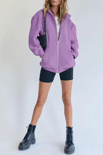 Miniatura 5 de AUTOMET Womens Zip Up Hoodies Long Sleeve Fall Oversized Sweatshirts Fleece Y2K Jacket with Pockets