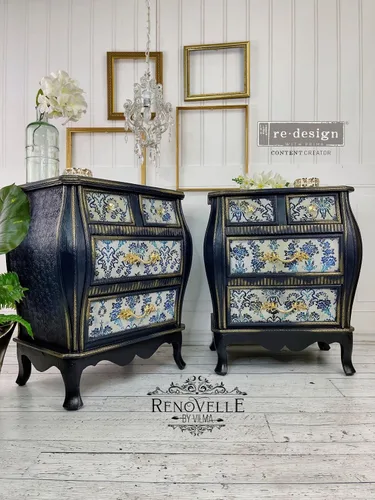 Miniatura 3 de Rediseñar con Rediseñar Decoupage Decor Papel de seda Cobalt Flourish, 1 hoja (19 x 30 pulgadas) Rediseñar papel de decoupage de tejido 655350652340