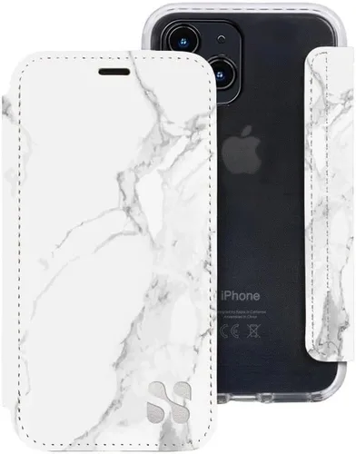 Miniatura 63 de SafeSleeve Funda de piel tipo cartera desmontable para iPhone 14 con bloqueador EMF para teléfono celular con 3 tarjeteros y soporte ajustable