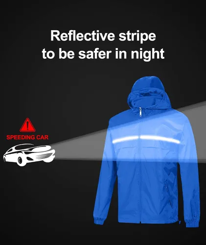 Miniatura 2 de SWISSWELL - Chaqueta impermeable rompe vientos para hombre, ligera, con capucha