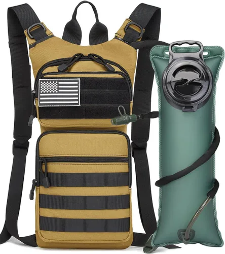Miniatura 13 de Mochila de hidratación con aislamiento bolsa de agua con vejiga de 3 l de TPU, mochila táctica Molle de hidratación para senderismo, ciclismo, correr